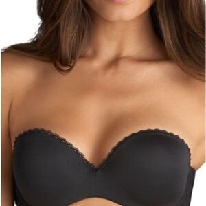 Vanity Fair Women's Lily of France 2111121 Gel Touch Strapless Bra (Black 38B)